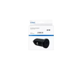 USB car 20W C fast charger, PD 3.0 fast charging function, black, DINIC Box Eurohole
